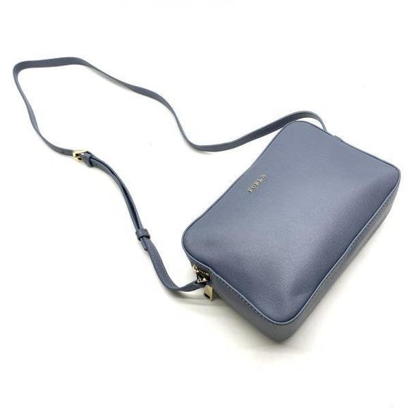 Furla Zipper Leather Crossbody Bag Blue - Picture 4 of 9
